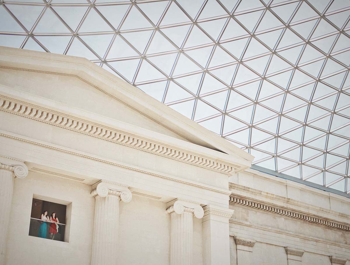 british museum low angle photo of building shelf